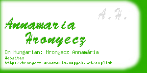 annamaria hronyecz business card